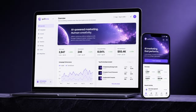 The galiluna platform on desktop and mobile